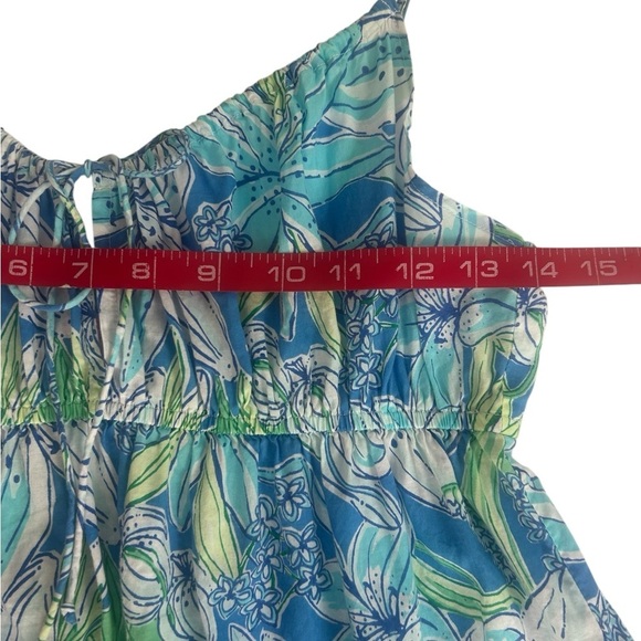 Lilly Pulitzer Dress Lace Babydoll Blue Cotton Medium Nightgown Fairy Floral - Picture 6 of 11